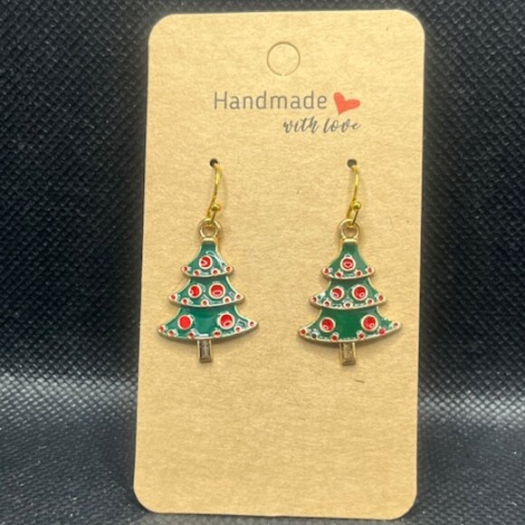 3/$12~Christmas Tree Earrings - Picture 1 of 3